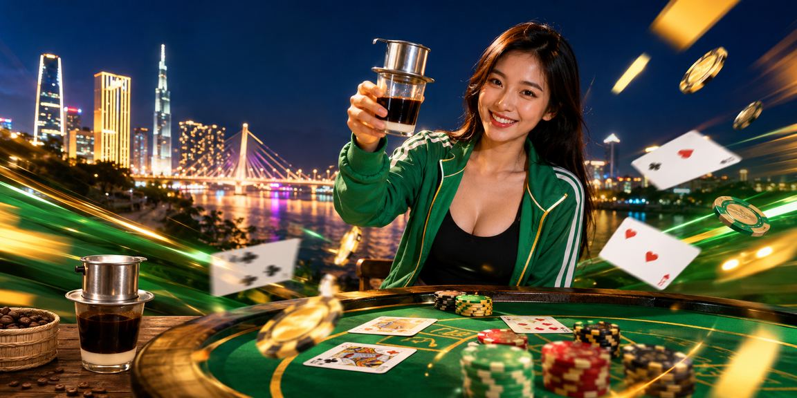 Người dùng Hồ Chí Minh thưởng thức baccarat online bên ly cà phê buổi sáng