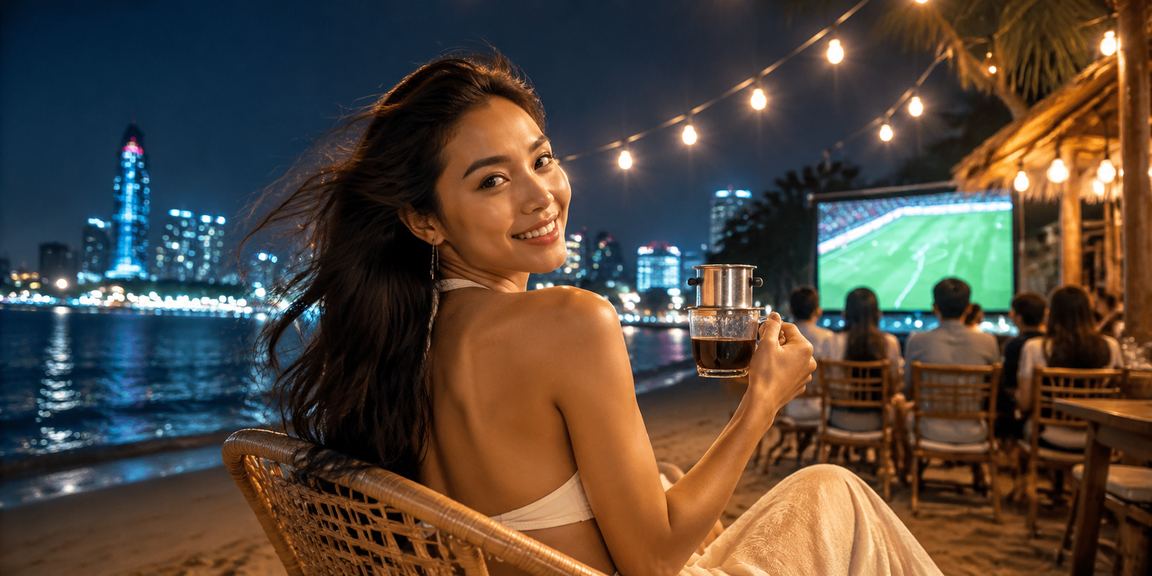 Người dùng Sài Gòn thưởng thức cà phê và kiểm tra tài khoản cá cược trực tuyến trên điện thoại